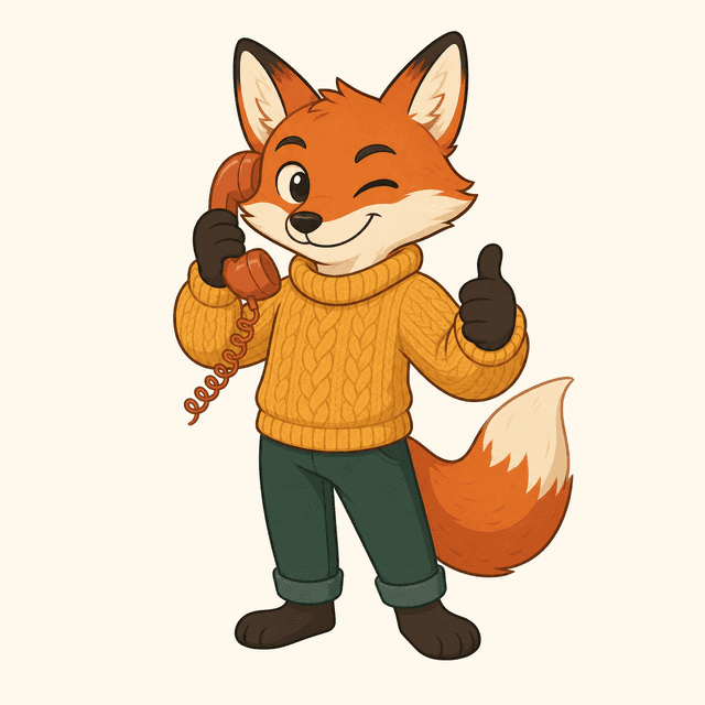 Hagal the fox holding a phone